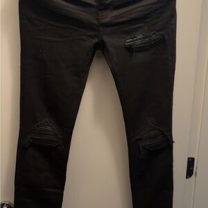 Amiri Mx1 Black Leather Jeans